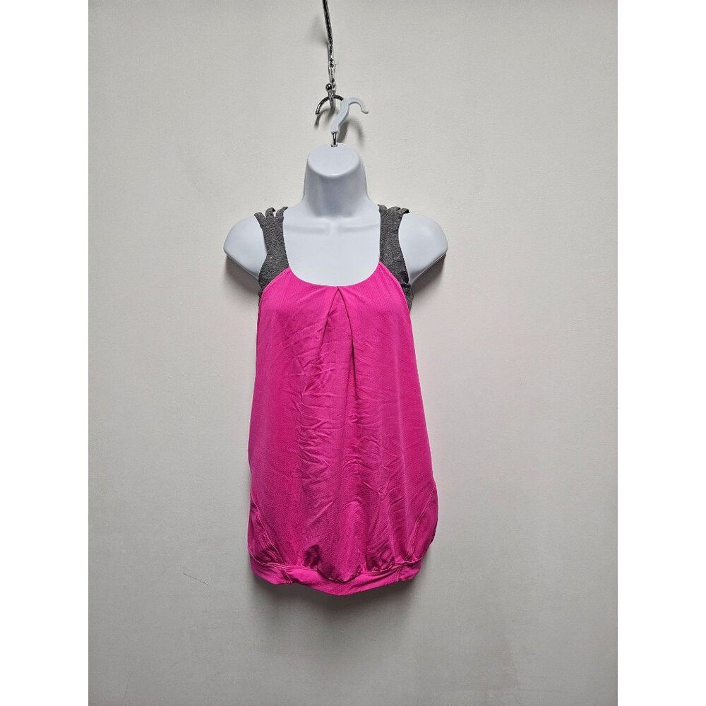 Lululemon Athletica Crossback Pink running tank sz 6 Open Back